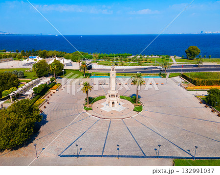 Izmir Clock Tower aerial view in Izmir city, Turkey Izmir Clock Tower aerial view in Izmir city, Turkey 132991037
