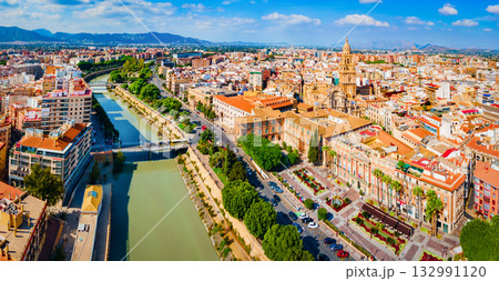 Murcia city aerial panoramic view in Spain Murcia city aerial panoramic view in Spain 132991120