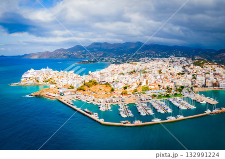 Agios Nikolaos aerial panoramic view, Crete island, Greece Agios Nikolaos aerial panoramic view, Crete island, Greece 132991224