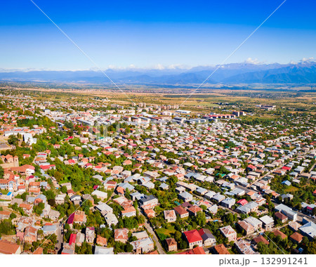 Telavi old town aerial panoramic view 132991241