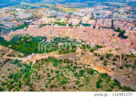 Xativa Castle aerial panoramic view, Spaint Xativa Castle aerial panoramic view, Spaint 132991257