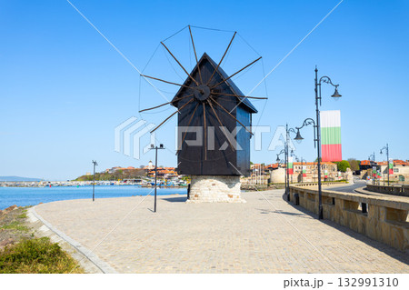 Windmill in Nessebar ancient city in Bulgaria Windmill in Nessebar ancient city in Bulgaria 132991310