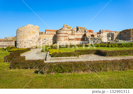 Western fortress wall in Nessebar city, Bulgaria 132991311