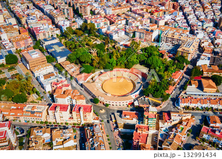 Fuengirola city center aerial panoramic view in Spain 132991434