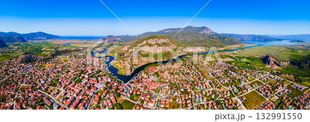 Dalyan aerial panoramic view in Mugla Province, Turkey 132991550