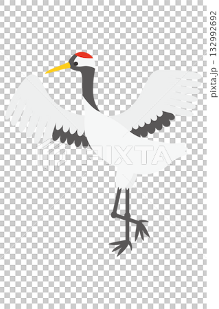 鶴　ツル　タンチョウ　正月　敬老の日　長寿　イラスト素材 132992692