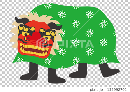 獅子舞い 獅子 正月 イラスト素材 獅子舞い 獅子 正月 イラスト素材 132992702