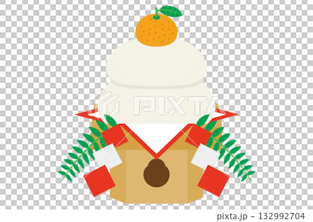 鏡餅　鏡もち　正月　イラスト素材 132992704