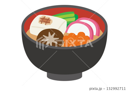 お雑煮　正月料理　イラスト素材 132992711