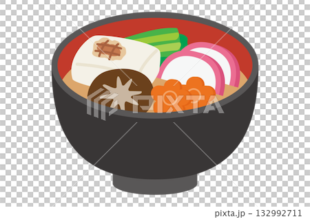お雑煮　正月料理　イラスト素材 132992711