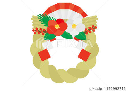 しめ縄 しめ飾り 正月 イラスト素材 しめ縄 しめ飾り 正月 イラスト素材 132992713