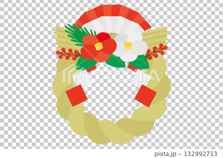 しめ縄 しめ飾り 正月 イラスト素材 しめ縄 しめ飾り 正月 イラスト素材 132992713