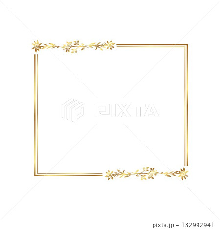 gold floral frame free vector illustration 132992941