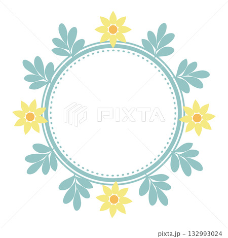 可愛い花のフレーム 132993024