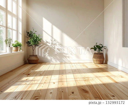 北欧の木壁と光の陰影が美しい背景 北欧の木壁と光の陰影が美しい背景 132993172