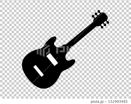 單色電吉他圖標 132993485