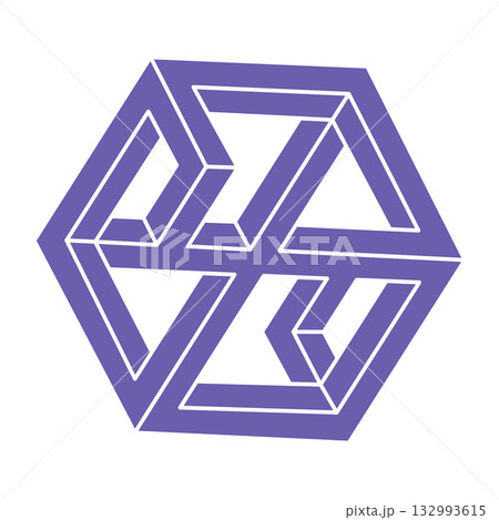 Impossible optical illusion shapes. Logo. Optical art objects. Impossible figures. Line art. Unreal geometric objects. Impossible optical illusion shapes. Logo. Optical art objects. Impossible figures. Line art. Unreal geometric objects. 132993615