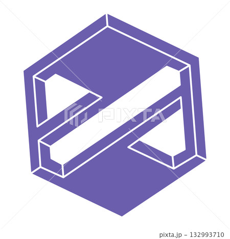 Impossible shapes, optical illusion figures, vector. Escher paradox. Optical art objects. Geometry modern logo. 132993710