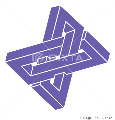 Impossible shapes. Sacred geometry. Optical illusion. Abstract eternal geometric objects. Optical art. Impossible geometry symbol on a white background. Line art. Escher style. Impossible shapes. Sacred geometry. Optical illusion. Abstract eternal geometric objects. Optical art. Impossible geometry symbol on a white background. Line art. Escher style. 132993732