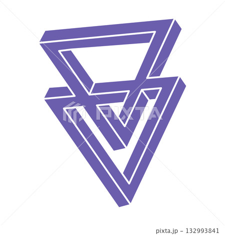 Impossible shapes, optical illusion, vector. Optical art objects. Logo. Geometric figures. 132993841