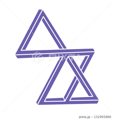 Impossible optical illusion shapes. Logo. Optical art object. Impossible figure. Line art. Unreal geometric object. 132993860