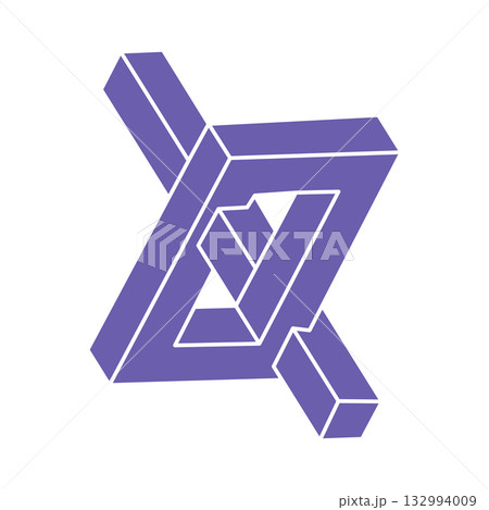 Optical illusion logo. Impossible shapes. Sacred geometry figures. Abstract eternal geometric objects. Impossible endless outline shapes. Optical art. Impossible geometry shape on a white background. Optical illusion logo. Impossible shapes. Sacred geometry figures. Abstract eternal geometric objects. Impossible endless outline shapes. Optical art. Impossible geometry shape on a white background. 132994009