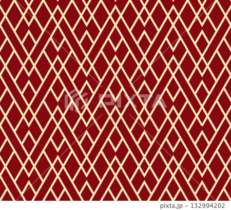 Abstract geometric pattern. A seamless vector background. Golden and red ornament. Graphic modern pattern. Simple lattice graphic design 132994202