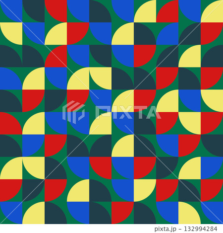 Vibrant geometric abstract pattern with bold semicircles Vibrant geometric abstract pattern with bold semicircles 132994284