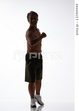 筋肉　シルエット　全身 132994444
