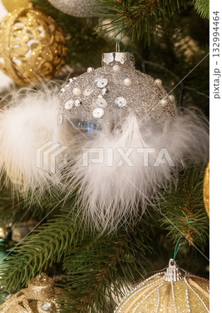 Close-up decorations on Christmas tree 132994464