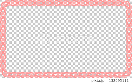 一個用不同粉紅色線織成的大針腳方形畫框 132995111