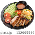 grilled pork with delicious dipping sauce 132995549
