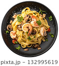 Shrimp and Mushroom Pasta 132995619