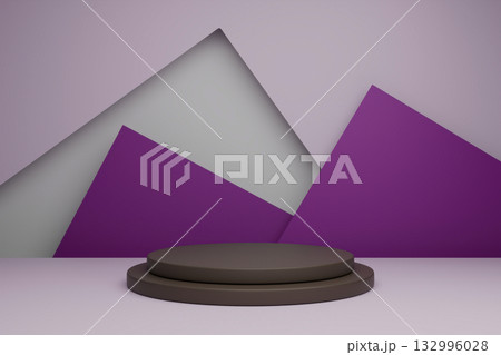 The black object is a podium standing still in a geometric background 132996028