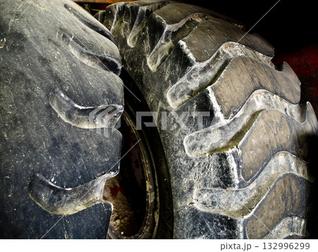 Very wear and tear old tire surface Very wear and tear old tire surface 132996299
