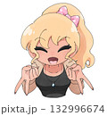ギャルピースする日焼け女子3 132996674
