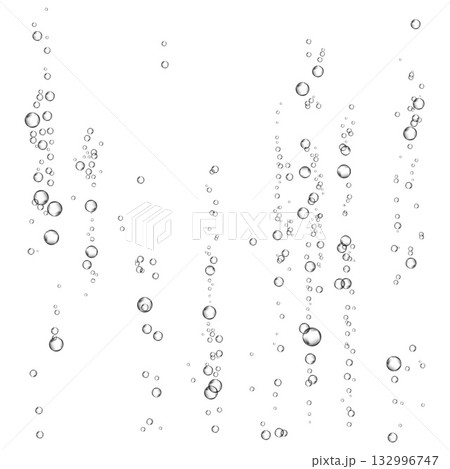 Oxygen air bubbles  flow  in water on white  background. 132996747