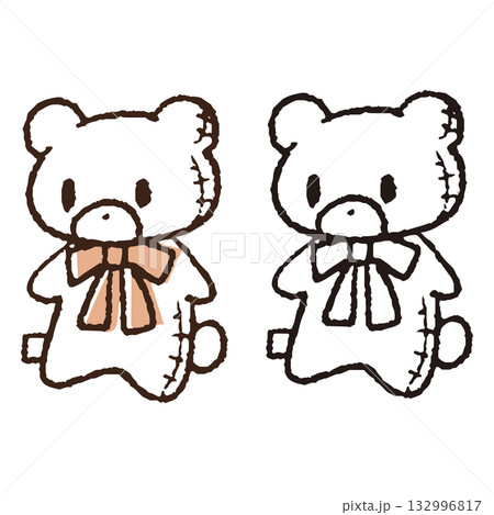 手描きのくまのぬいぐるみ 手描きのくまのぬいぐるみ 132996817