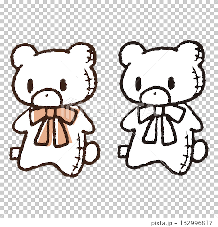 手描きのくまのぬいぐるみ 手描きのくまのぬいぐるみ 132996817