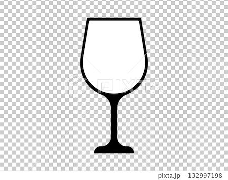 ワイングラスのアイコン　モノトーン 132997198