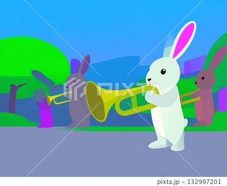 ウサギの楽団 132997201