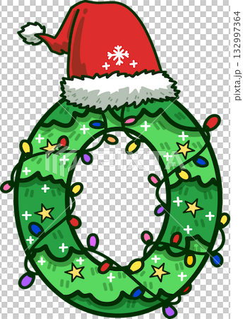 Christmas Number 0 with Santa Hat and Christmas Light Christmas Number 0 with Santa Hat and Christmas Light 132997364