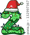 Christmas Number 2 with Santa Hat and Christmas Light 132997367