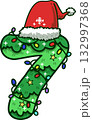 Christmas Number 7 with Santa Hat and Christmas Light 132997368
