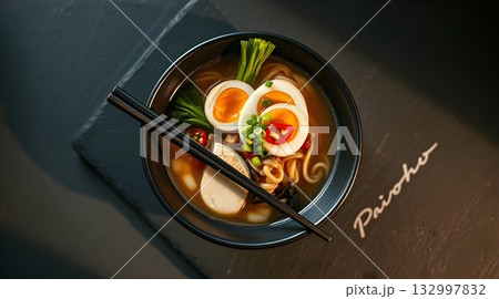 Delicious fried chicken and pork with fresh vegetables on a plate. Delicious fried chicken and pork with fresh vegetables on a plate. 132997832