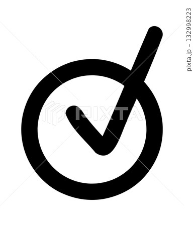 Hand-drawn doodle check mark in circle icon simple cute sketch symbol of completion and approval isolated on white background for journals and creative designs. Hand-drawn doodle check mark in circle icon simple cute sketch symbol of completion and approval isolated on white background for journals and creative designs. 132998223