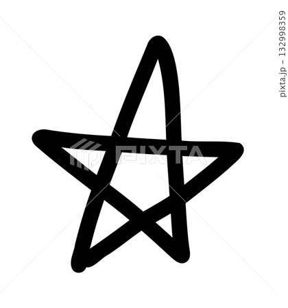 Simple hand drawn star. Doodle stars shape elements Simple hand drawn star. Doodle stars shape elements 132998359