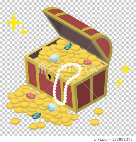 Isometric illustration: treasure chest 132998375
