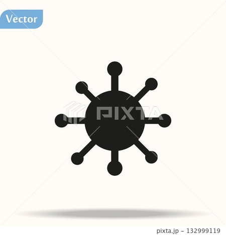 Coronavirus Bacteria Cell Icon, 2019-nCoV Novel Coronavirus Bacteria. No Infection and Stop Coronavirus Concepts. Dangerous Coronavirus Cell in China, Wuhan. Isolated Vector Icon eps10 132999119