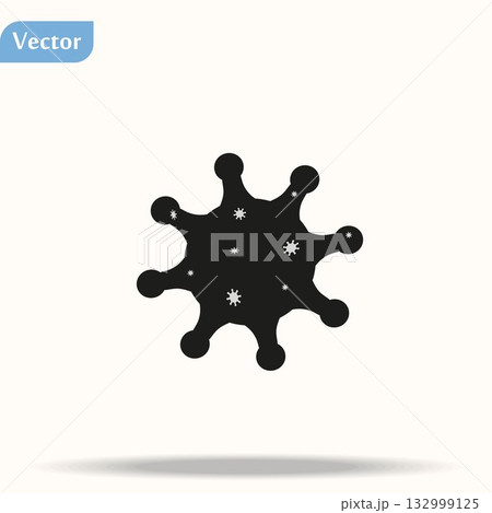 Coronavirus Bacteria Cell Icon, 2019-nCoV Novel Coronavirus Bacteria. No Infection and Stop Coronavirus Concepts. Dangerous Coronavirus Cell in China, Wuhan. Isolated Vector Icon eps10 132999125